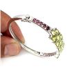 Image 3 : Natural Green Peridot Rhodolite Garnet 74.86 Cts Bangle