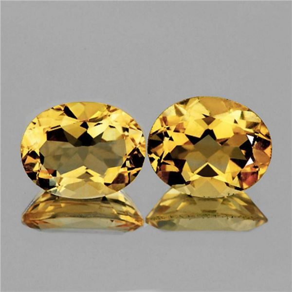 Natural Golden Yellow Citrine Pair 11x9 MM - FL