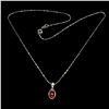 Image 2 : Oval  Red Ruby 8x6 MM 14.24 Carats Necklace