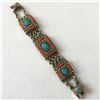 Image 1 : Tibet Hand Made Turquoise & Coral Bracelet