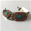 Image 2 : Tibet Hand Made Turquoise & Coral Bracelet