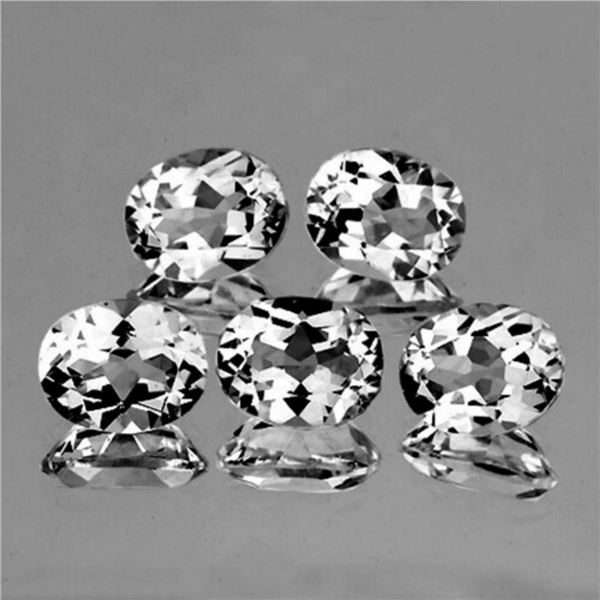 NATURAL COLORLESS WHITE TOPAZ 5 Pcs - FL