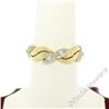 Image 5 : Antique 14kt Yellow and White Gold 0.28 ctw European Diamond Wave Eternity Band
