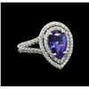 Image 1 : 1.75 ctw Tanzanite and Diamond Ring - 14KT White Gold