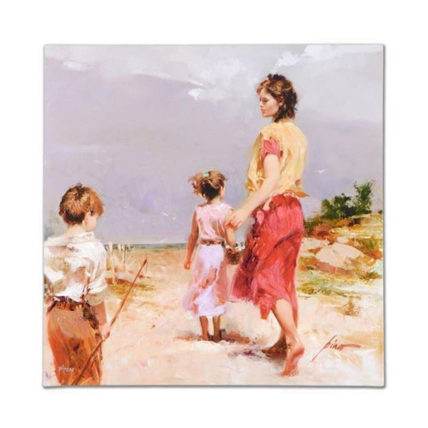 Pino (1939-2010), "Gone Fishing" Artist Embellished Limited Edition on Canvas, A