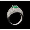 Image 4 : 14KT White Gold 2.50 ctw Emerald and Diamond Ring