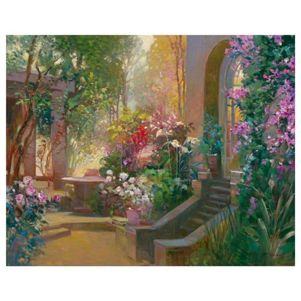 Ming Feng, "Sunlit Passage" Hand Embellished Limited Edition on Canvas, Numbered