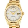 Image 1 : Rolex Mens 18K Yellow Gold Silver Index Quickset President Wristwatch With Rolex