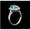 Image 4 : 3.15 ctw Apatite and Diamond Ring - 14KT White Gold