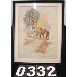 Framed 1914 Cream Of Wheat Advertisment