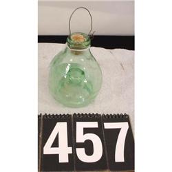 Vintage Green Glass Bug Trap