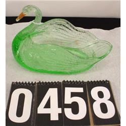 Vaseline Glass Swan