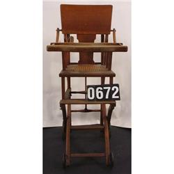 Vintage Wood High Chair/Stroller