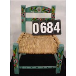 Vintage Tole painted Doll Chair