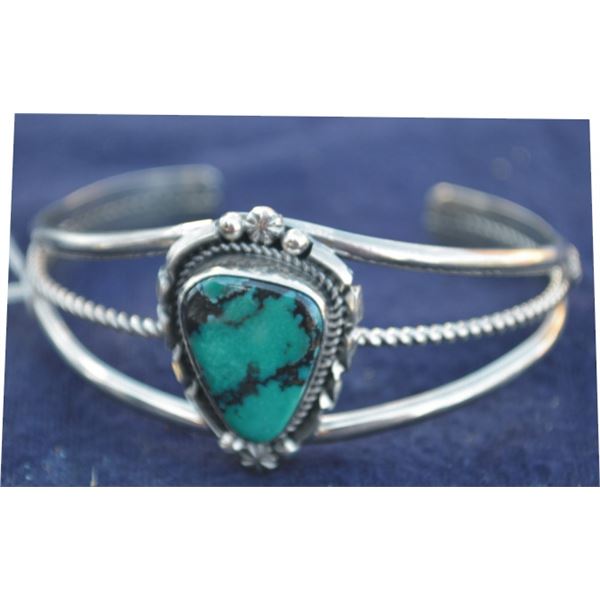 nice B. Jiminez Red Mountain turquoise and silver bracelet