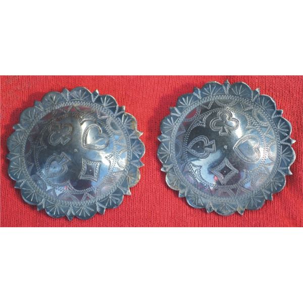 silver card suit conchos