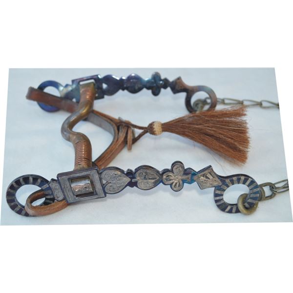 Dutton Hill silver inlaid card suit bit
