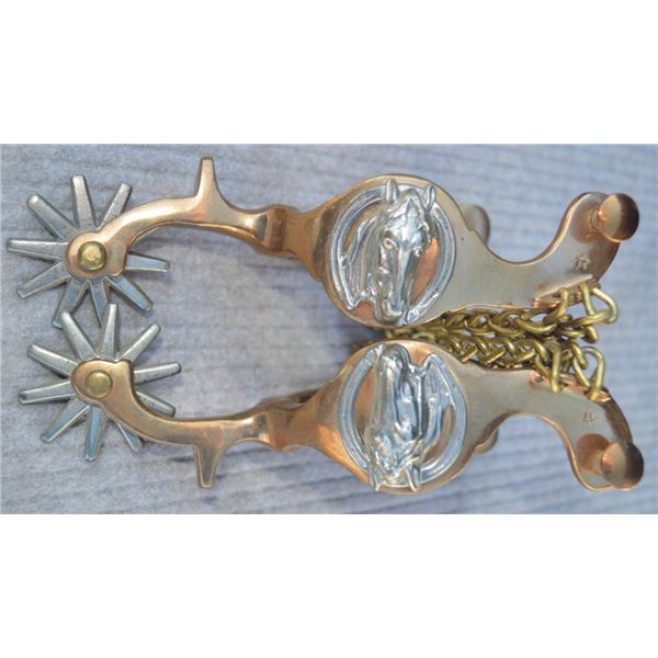 Buermann bronze horse head spurs