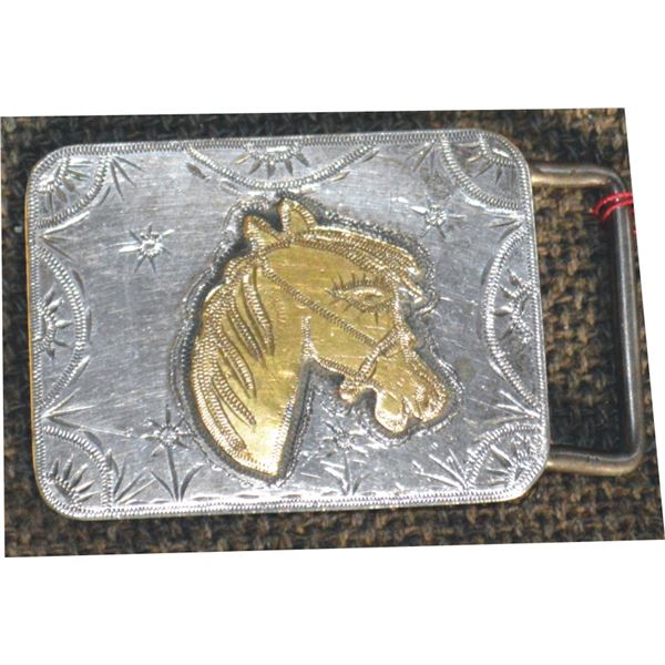1960 silver belt buckle by Rankin Crow