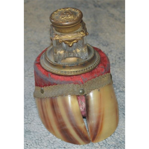 antique Victorian desk ink well