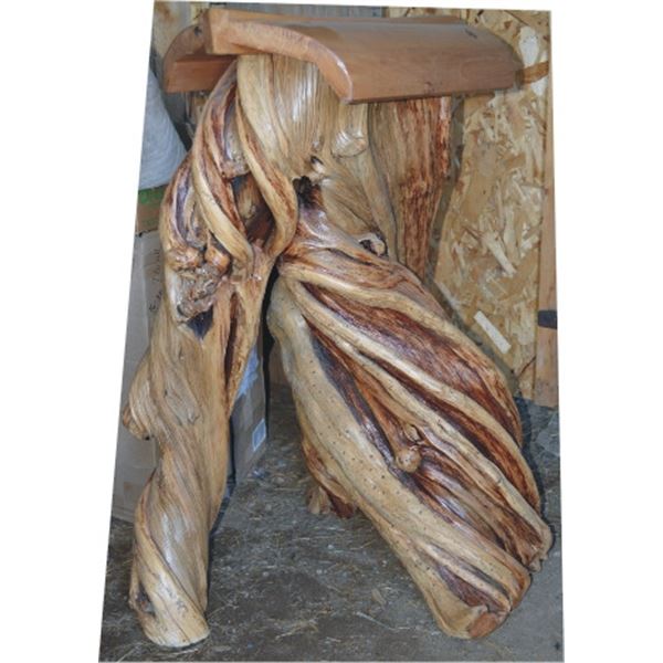 custom made juniper saddle stand, beautiful piece