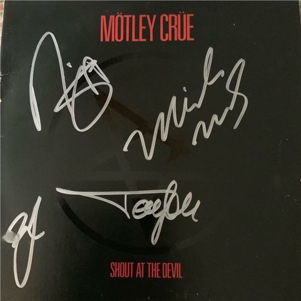 Signed Motley Crue Shout At The Devil Album Cover