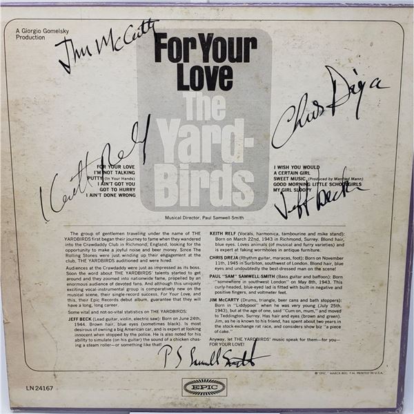 Signed The YardBirds, For Your Love Album Cover