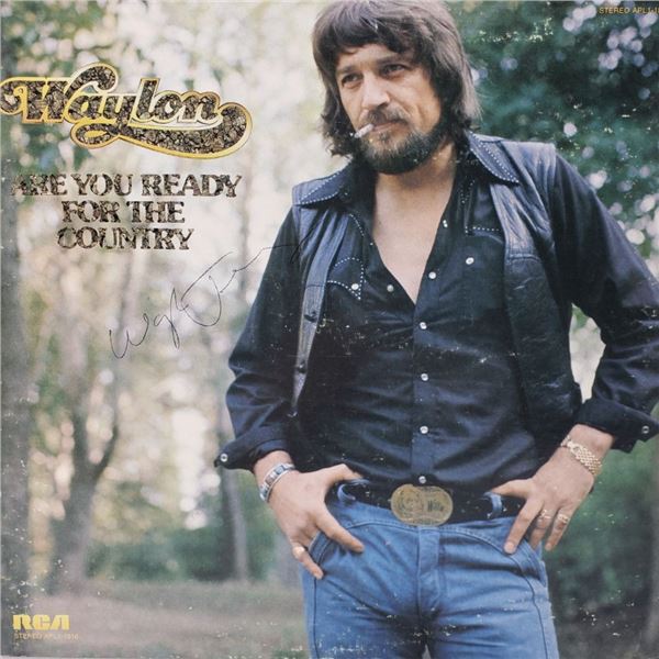 Signed Waylon Jennings , Are You Ready For The Country Album Cover