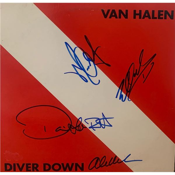 Signed Van Halen Diver Down Album Cover