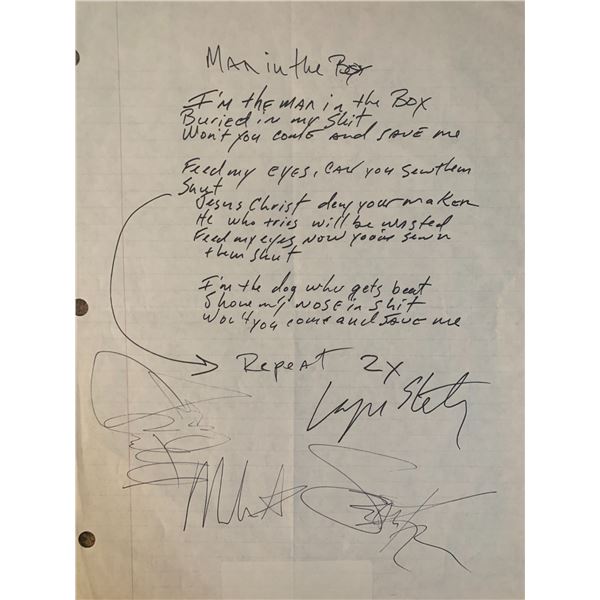 Signed Alice In Chains Man In The Box Lyrics