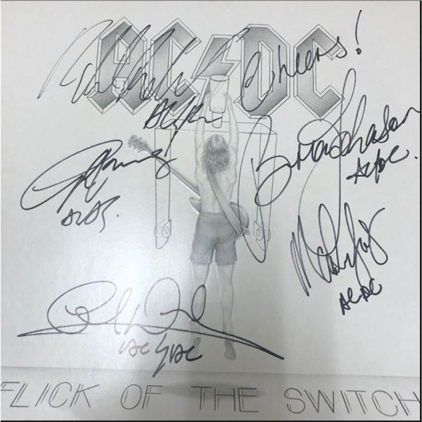 Signed AC/DC Flick Of A Switch Album Cover
