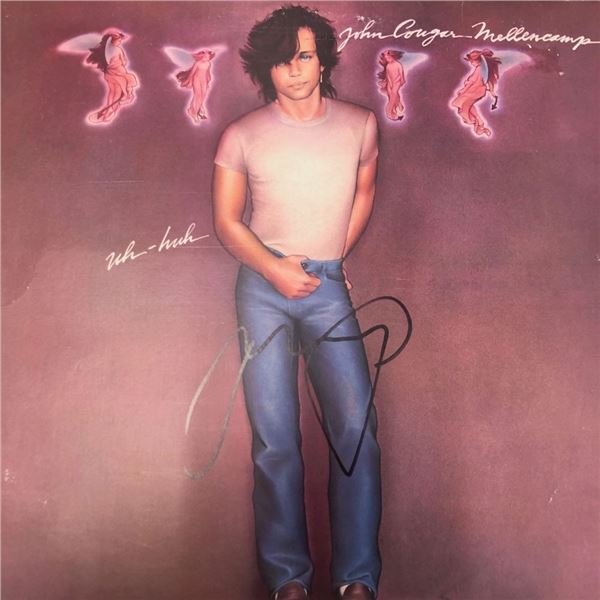 Signed John Cougar Melloncamp Uh Huh Album Cover