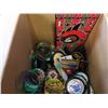 Image 2 : BOX OF HOCKEY PUCKS, COLLECTABLES, MCDONALDS GLASSES, M BEE COMPANY FILE ORGANIZER