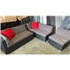 Image 8 : BRAND NEW PREMIUM OUTDOOR SECTIONAL RETAIL $2069 W/ DARK GREY CUSHIONS AND 2 ACCENT PILLOWS - MADE W