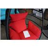 Image 8 : BRAND NEW RED SINGLE HANGING EGG CHAIR - RETAIL $949 W/ NECK PILLOW, FOLDABLE FRAME, POWDER COATED S