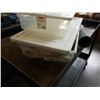 Image 3 : STORAGE TOTE WITH DRAPES AND NEW RUBBER BACKED FLOOR MAT