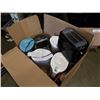 Image 4 : Box of store return water jugs/filters and toaster