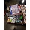 Image 2 : 2 TRAYS OF NEW ITEMS, FACE SHIELDS, DECORATIONS, ETC