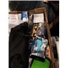 Image 4 : 2 TRAYS OF NEW ITEMS, FACE SHIELDS, DECORATIONS, ETC