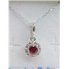 Image 2 : STERLING SILVER RUBY AND CZ PENDANT W/ 16" CHAIN W/ APPRAISAL $780