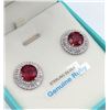 Image 2 : STERLING SILVER 17.24CT RUBY EARRINGS W/ CZ W/ APPRAISAL $1985