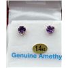 Image 1 : 14 KT HEART SHAPED AMETHYST EARRINGS RETAIL $300