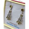 Image 2 : HEAVY STERLING SILVER GENUINE CITRINE GEMSTONE EARRINGS - RETAIL $250