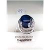 Image 1 : STERLING SILVER NATURAL BLUE SAPPHIRE 10.9CTS RING W/ ZIRCONIUMS W/ APPRAISAL $2870