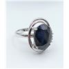 Image 3 : STERLING SILVER NATURAL BLUE SAPPHIRE 10.9CTS RING W/ ZIRCONIUMS W/ APPRAISAL $2870