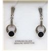 Image 1 : STERLING SILVER MARCASITE AND BLACK ONYX EARRINGS RETAIL $200