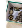 Image 10 : WOODEN JEWELLERY BOX AND BOX OF VARIOUS JEWELLERY