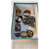 Image 8 : WOODEN JEWELLERY BOX AND BOX OF VARIOUS JEWELLERY