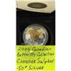 Image 2 : 2004 CANADIAN BUTTERFLY COLLECTION "CLOUDER SULPHUR" 50 CENT COIN .925 SILVER