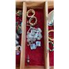 Image 11 : Jewelry box with contents, 4 rings and 2 necklaces